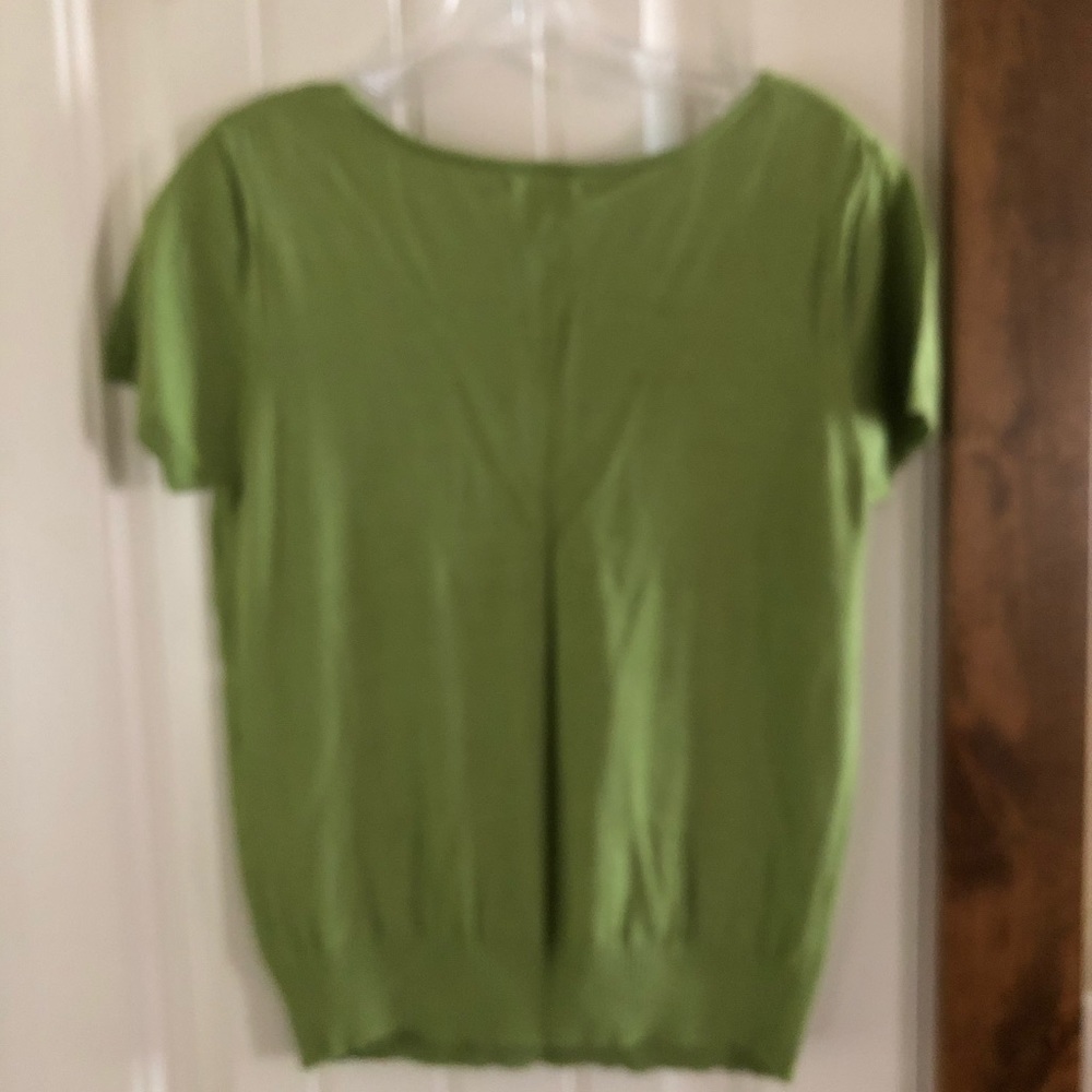 NWOT-Christopher & Banks Short Sleeve Green Top - Picture 4 of 8